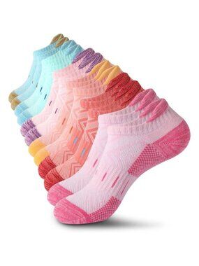 Women Socks 6 Pair Running Low Cut Cotton Socks for Women Cushioned Breathable